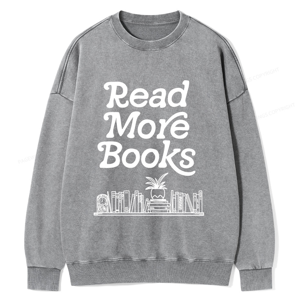 Pagewings Read More Books  Unisex Washed Sweatshirt