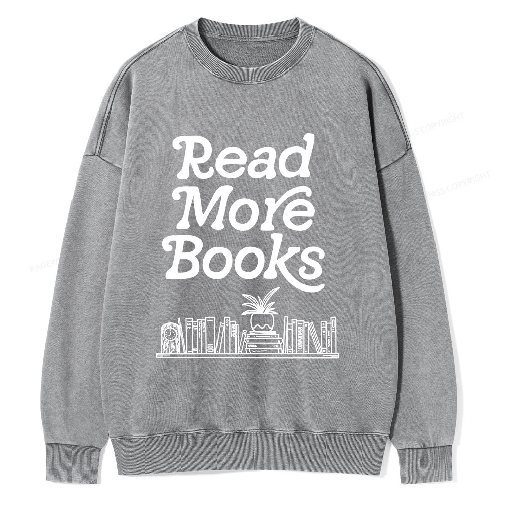 Pagewings Read More Books  Unisex Washed Sweatshirt