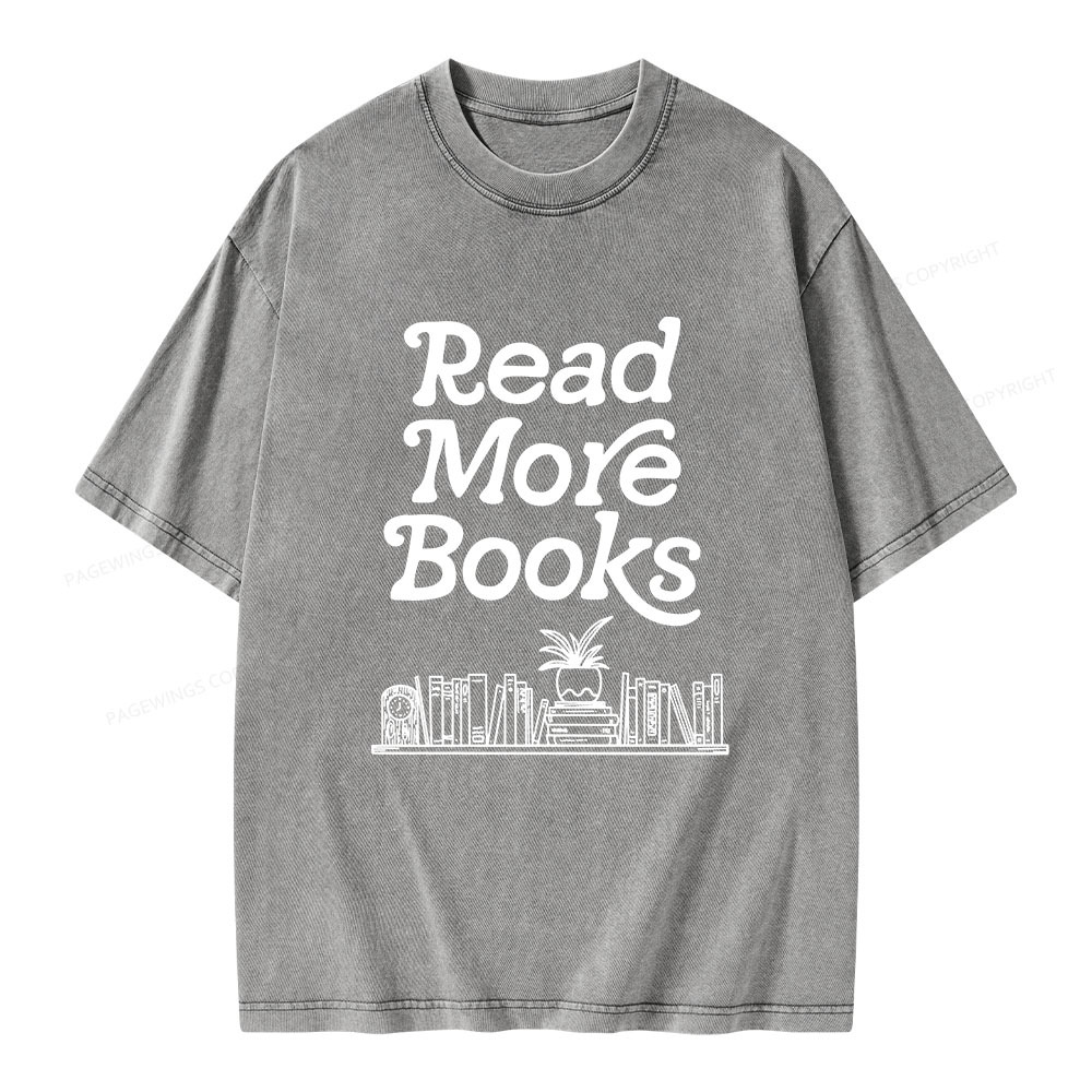 Pagewings Read More Books Unisex Washed T-shirt