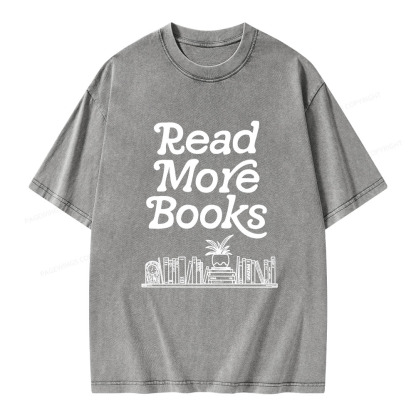 Pagewings Read More Books Unisex Washed T-shirt