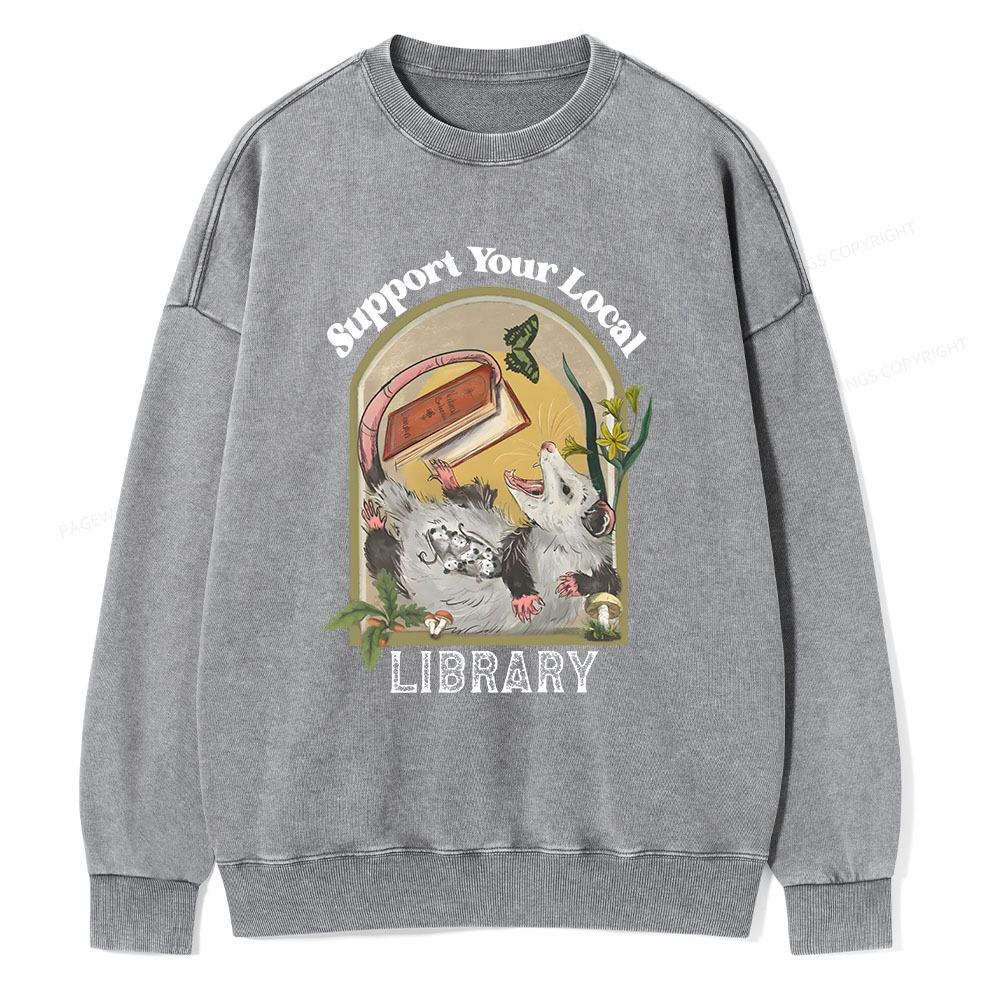 Pagewings Library Readers Make Leaders Jersey Short Sleeve Tee  Unisex Washed Sweatshirt