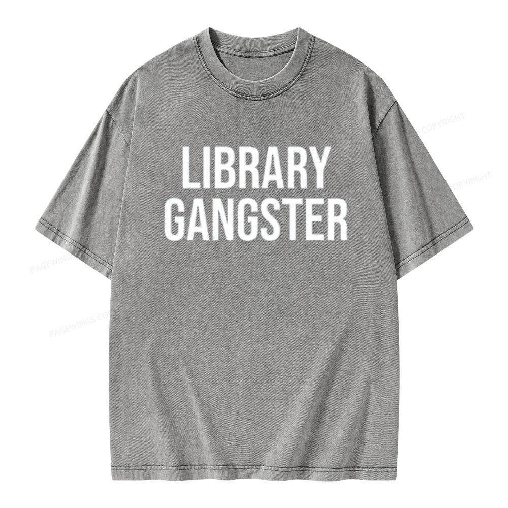 Pagewings Library Gangster Unisex Washed T-shirt