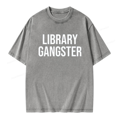 Pagewings Library Gangster Unisex Washed T-shirt