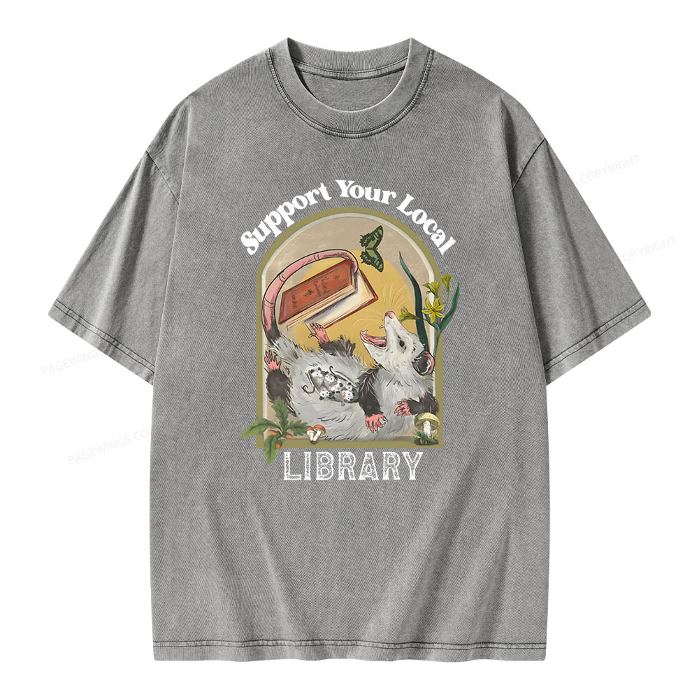 Pagewings Library Readers Make Leaders Jersey Short Sleeve Tee Unisex Washed T-shirt