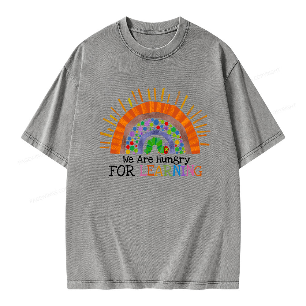 Pagewings We Are Hungry For Learning Unisex Washed T-shirt