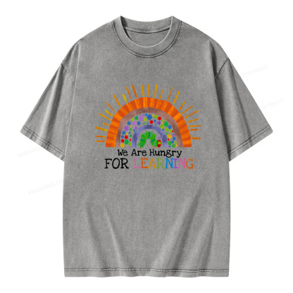 Pagewings We Are Hungry For Learning Unisex Washed T-shirt