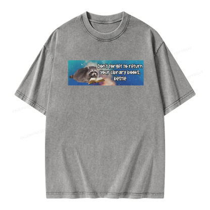 Pagewings Dont Forget To Return Your Library Books Unisex Washed T-shirt