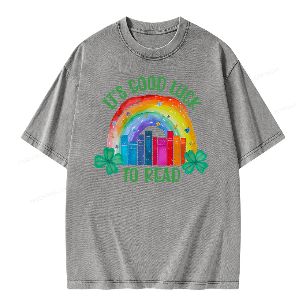 Pagewings It's Good Luck to Read Shirt, St. Patrick's Day Unisex Washed T-shirt