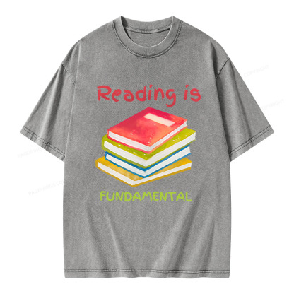 Pagewings Reading is Fundamental Unisex Washed T-shirt