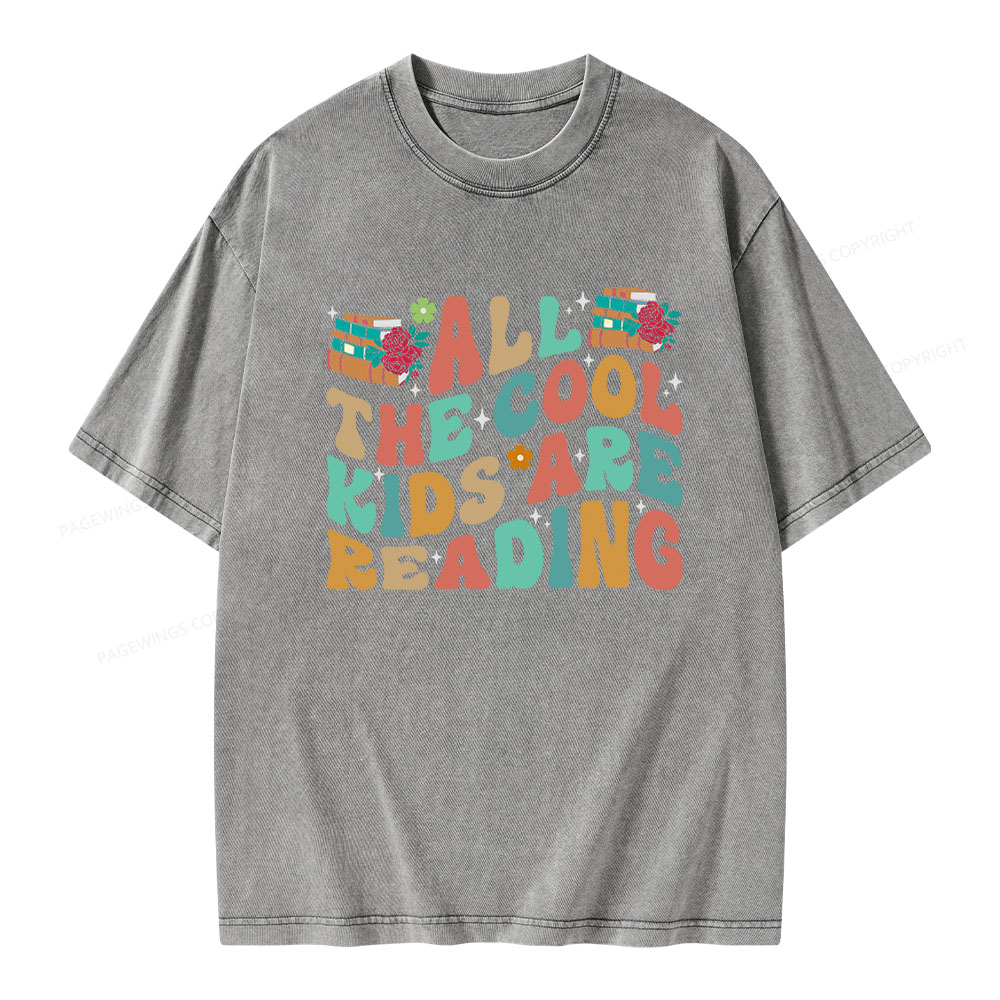 Pagewings All The Cool Kids Are Reading Unisex Washed T-shirt