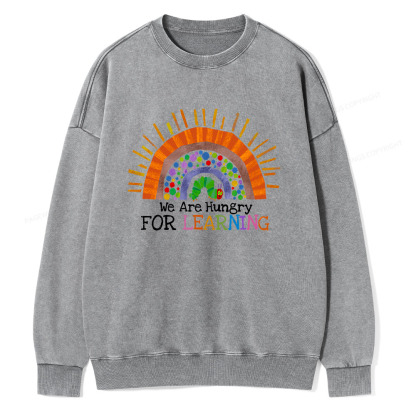 Pagewings We Are Hungry For Learning Unisex Washed Sweatshirt