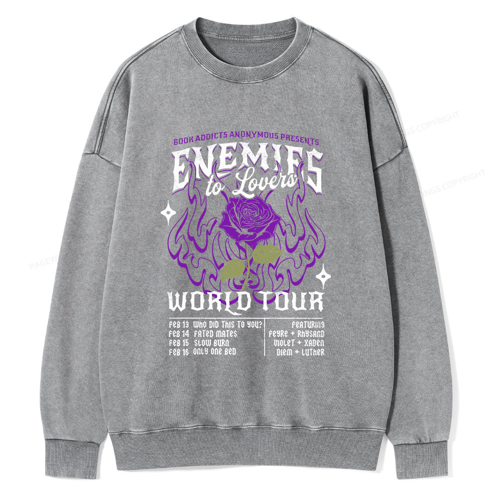 Pagewings Enemies To Lovers Comfort Colors Unisex Washed Sweatshirt
