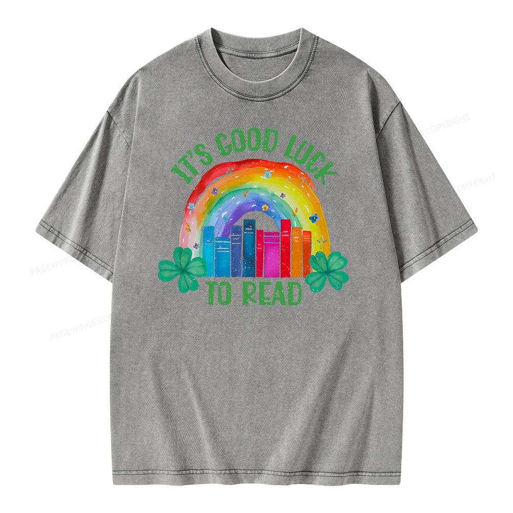 Pagewings It's Good Luck to Read Shirt, St. Patrick's Day Unisex Washed T-shirt