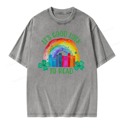 Pagewings It's Good Luck to Read Shirt, St. Patrick's Day Unisex Washed T-shirt