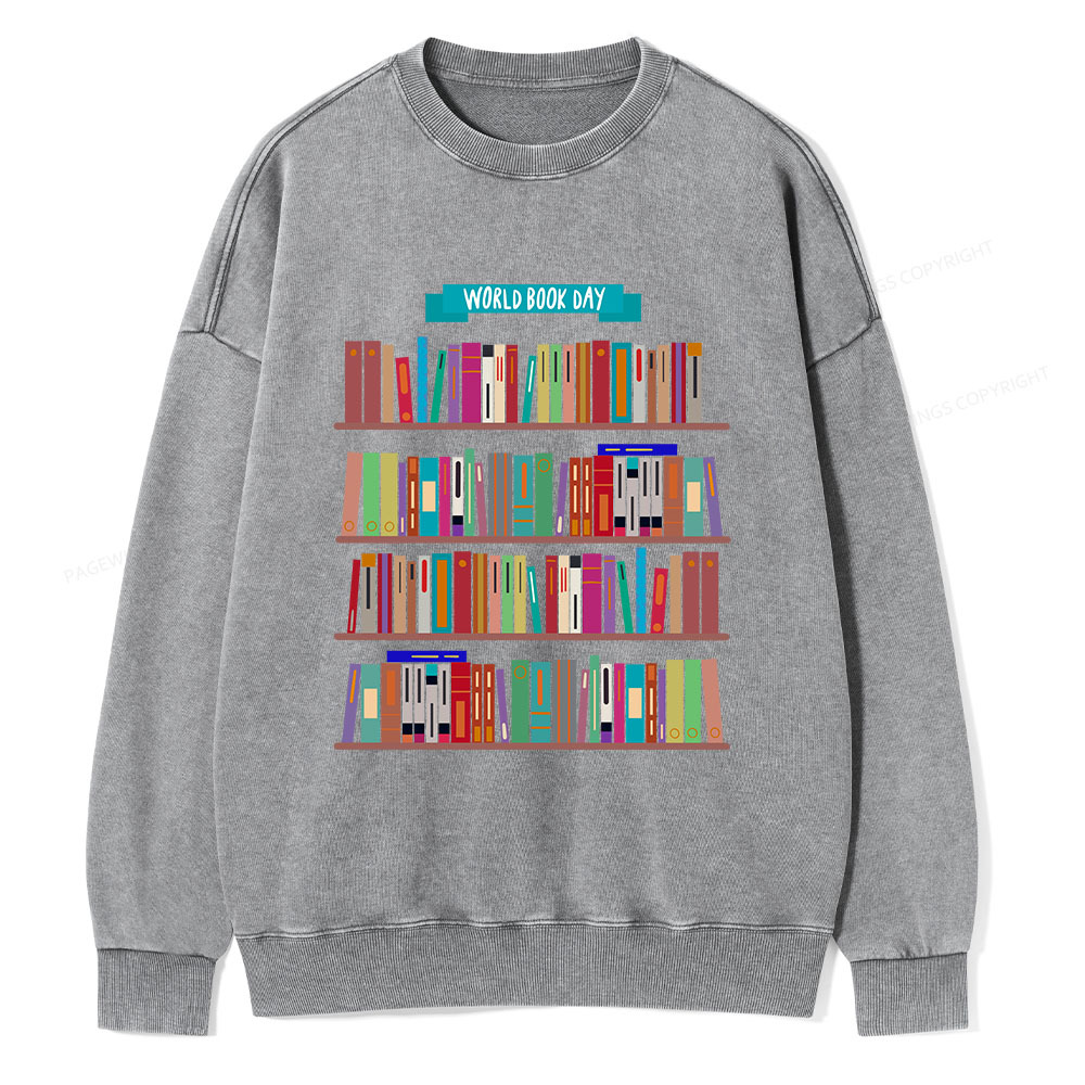 Pagewings World Book Day Unisex Washed Sweatshirt