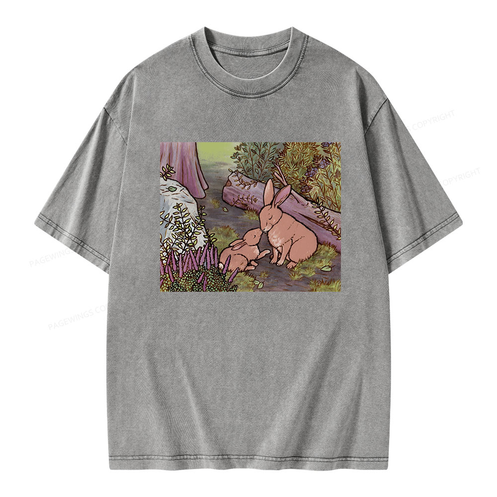 Pagewings A Kiss on the Nose for Mama Bunny Unisex Washed T-shirt