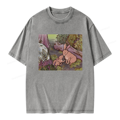 Pagewings A Kiss on the Nose for Mama Bunny Unisex Washed T-shirt
