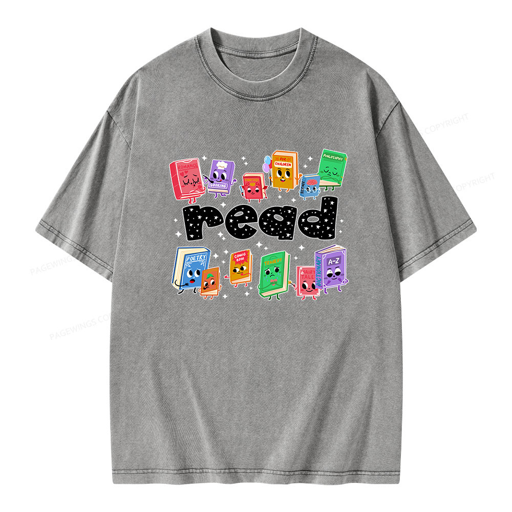 Pagewings Reading Book Unisex Washed T-shirt