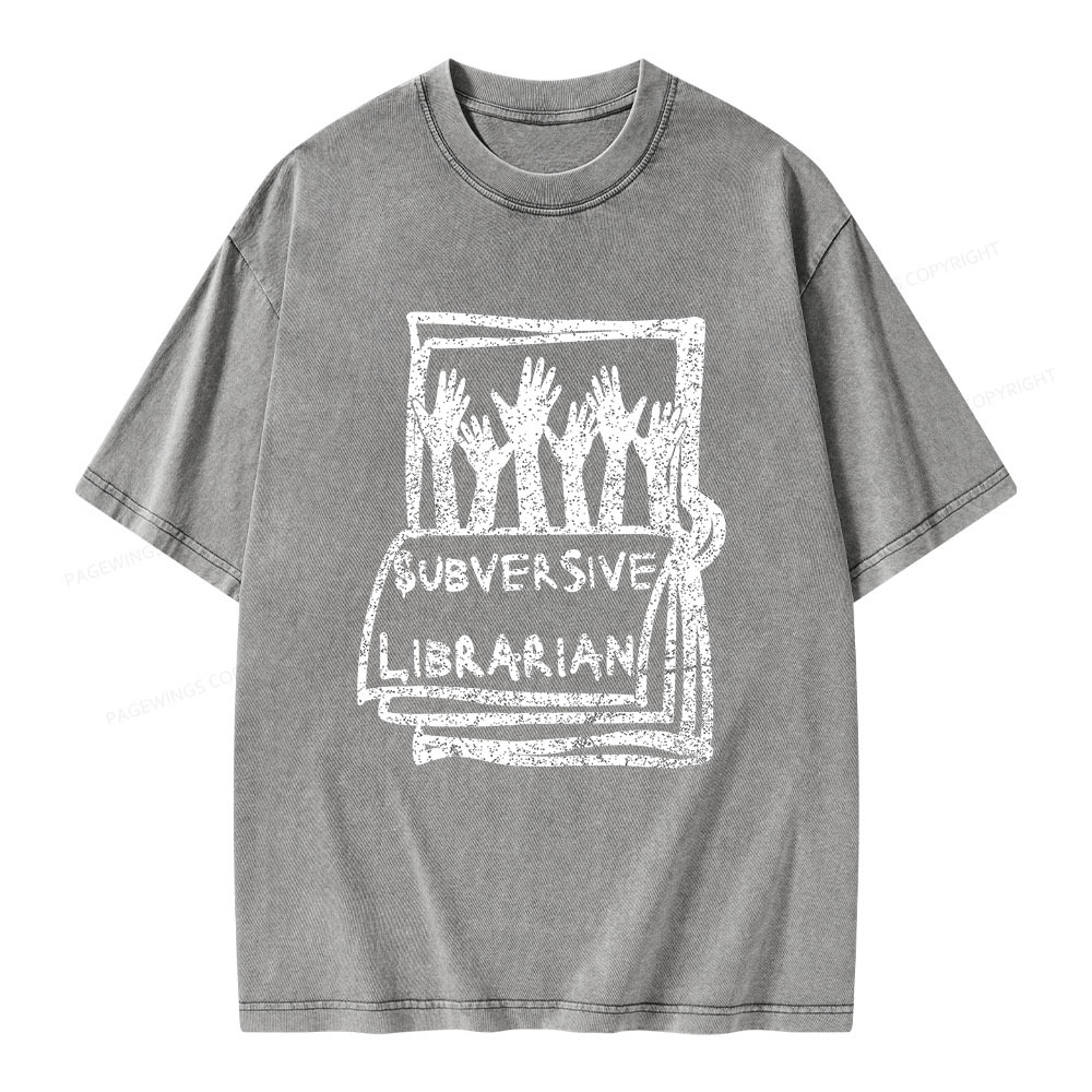Pagewings Subversive Librarian Unisex Washed T-shirt