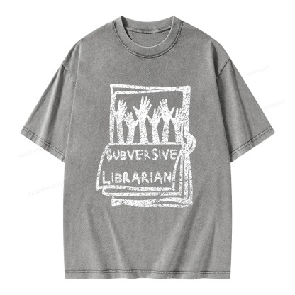 Pagewings Subversive Librarian Unisex Washed T-shirt