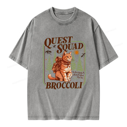 Pagewings Quest Squad Broccoli Unisex Washed T-shirt