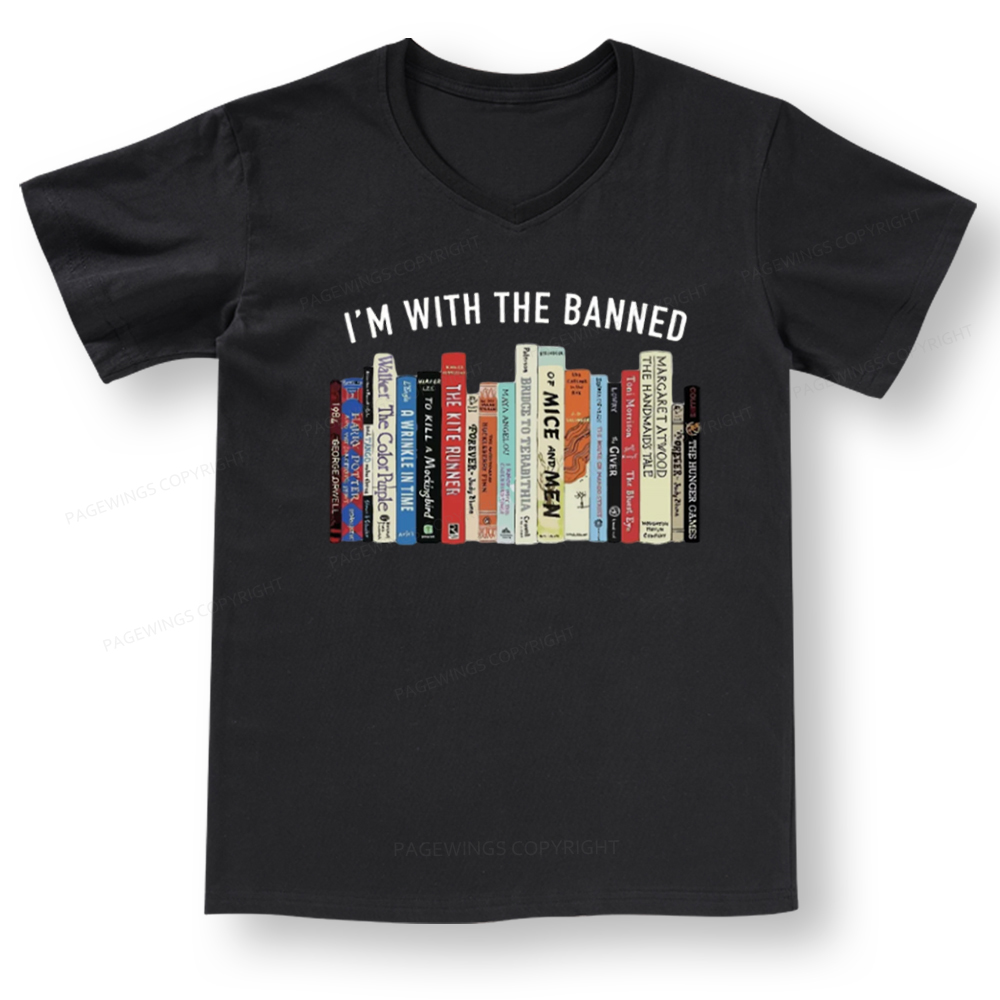 Pagewings I'm With The Banned Reading V-neck T-shirt