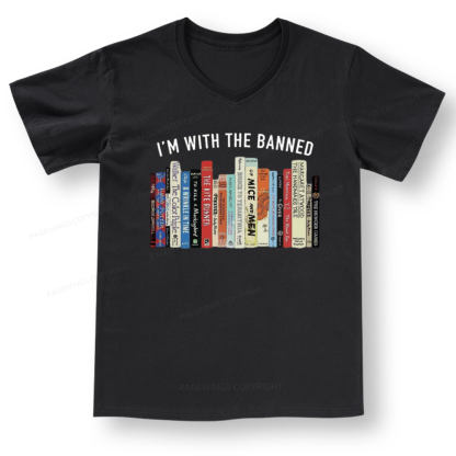 Pagewings I'm With The Banned Reading V-neck T-shirt