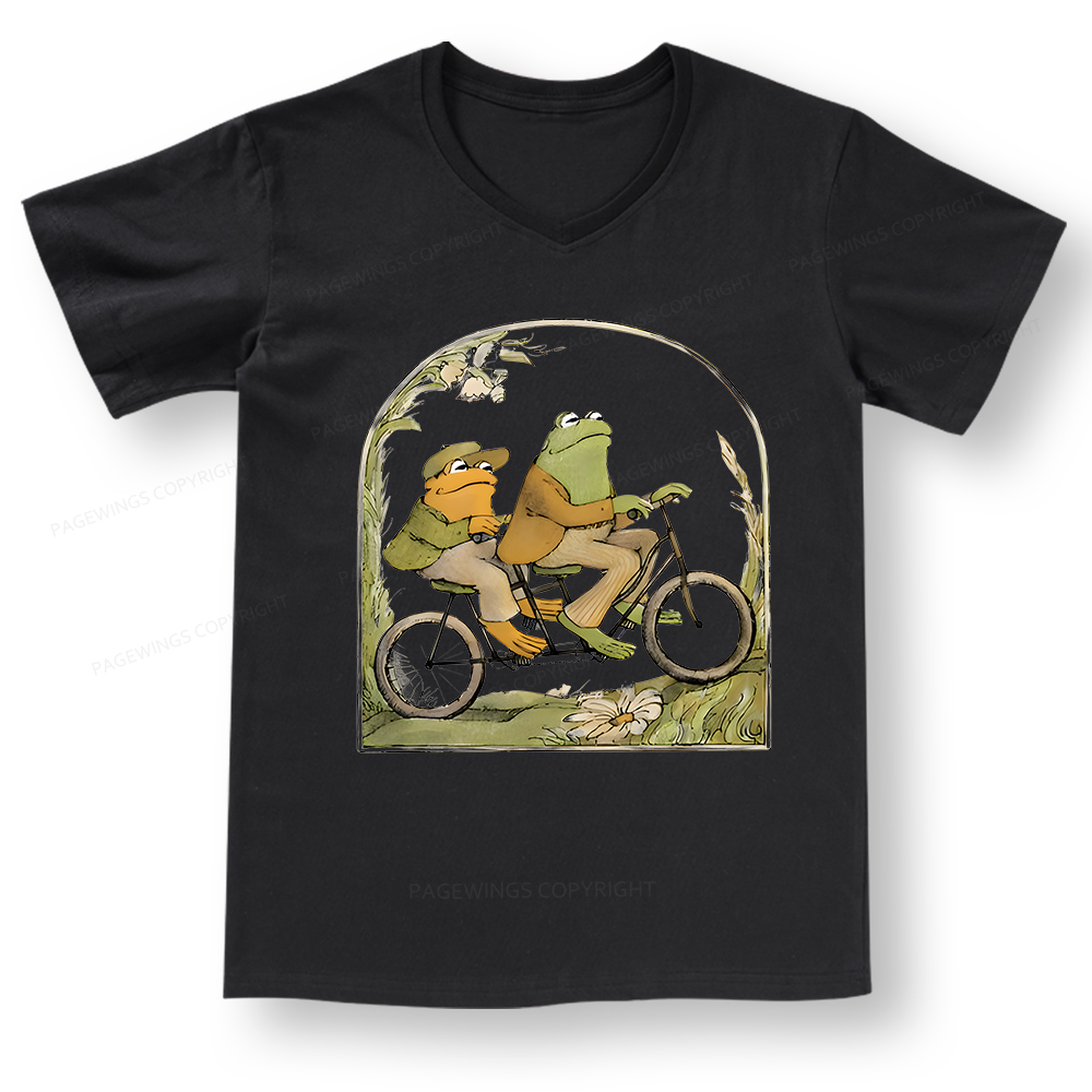 Pagewings Frog And Toad Book Vintage V-neck T-shirt 