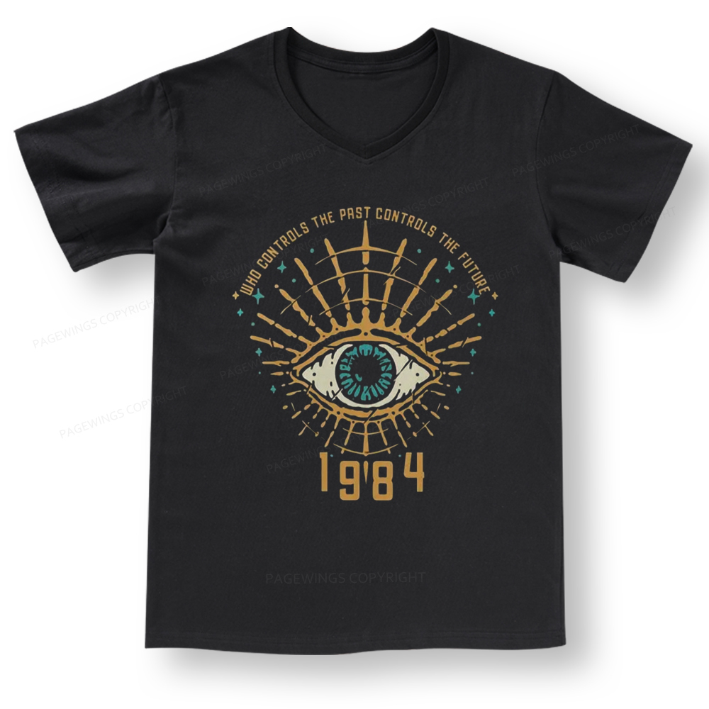 Pagewings George Orwell 1984 V-neck T-shirt