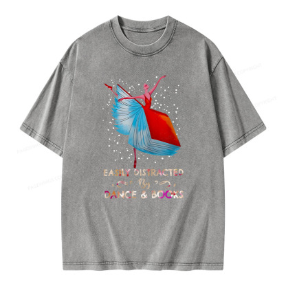Pagewings Eaily Ditracted By Dance Book Unisex Washed T-shirt