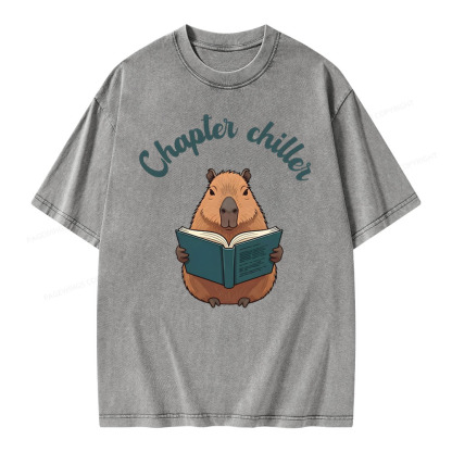 Pagewings Reading capybara Classic T-Shirt  Unisex Washed T-shirt