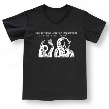 Pagewings The Tortured Librarian Department V-neck T-shirt 