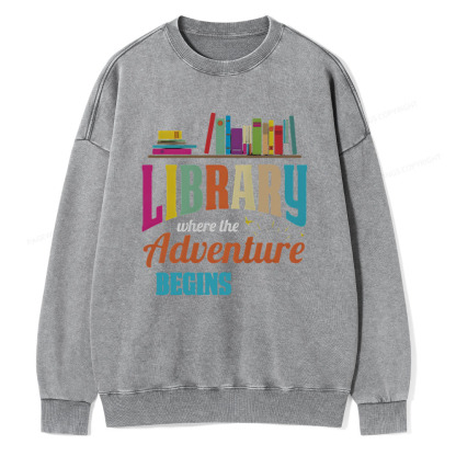 PagewingsBook Library Fan - book lovers Librarian Reader T-Shirt Unisex Washed Sweatshirt