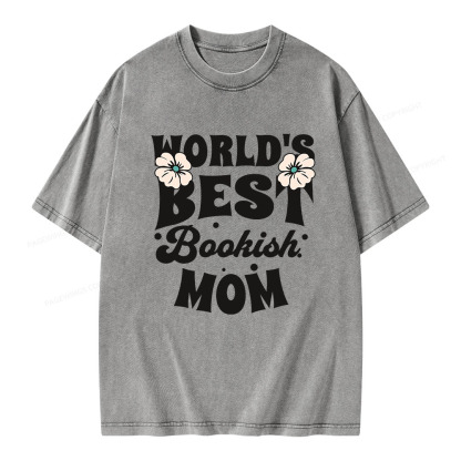 Pagewings World's Brsy Bookish Mom Unisex Washed T-shirt