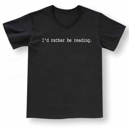 Pagewings I'd Rather Be Reading V-neck T-shirt