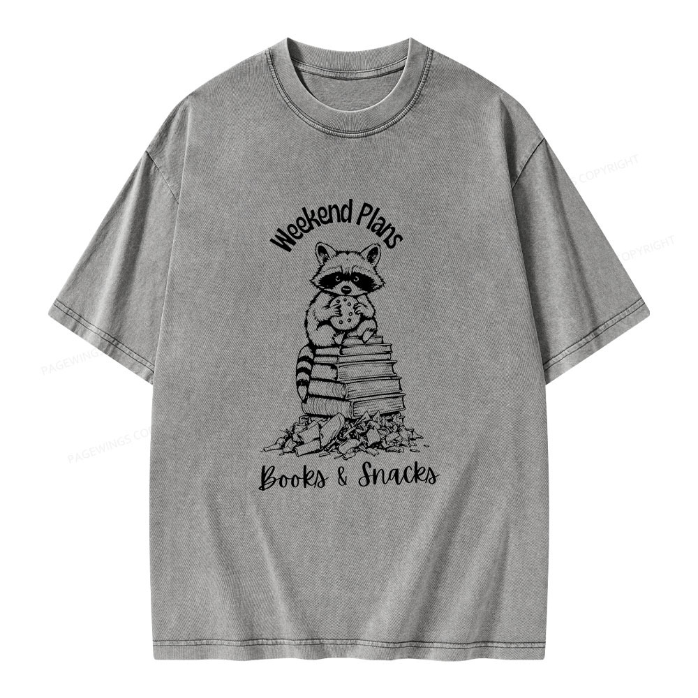 Pagewings Books and Snacks Lover Unisex Washed T-shirt