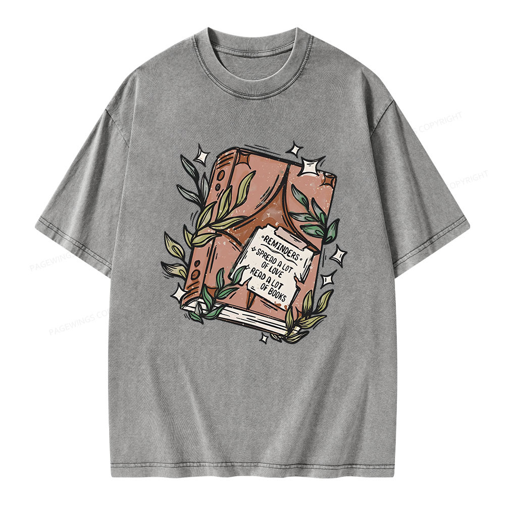 Pagewings Read A Lot Of Books Unisex Washed T-shirt