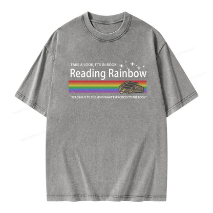 Pagewings Reading Rainbow Unisex Washed T-shirt