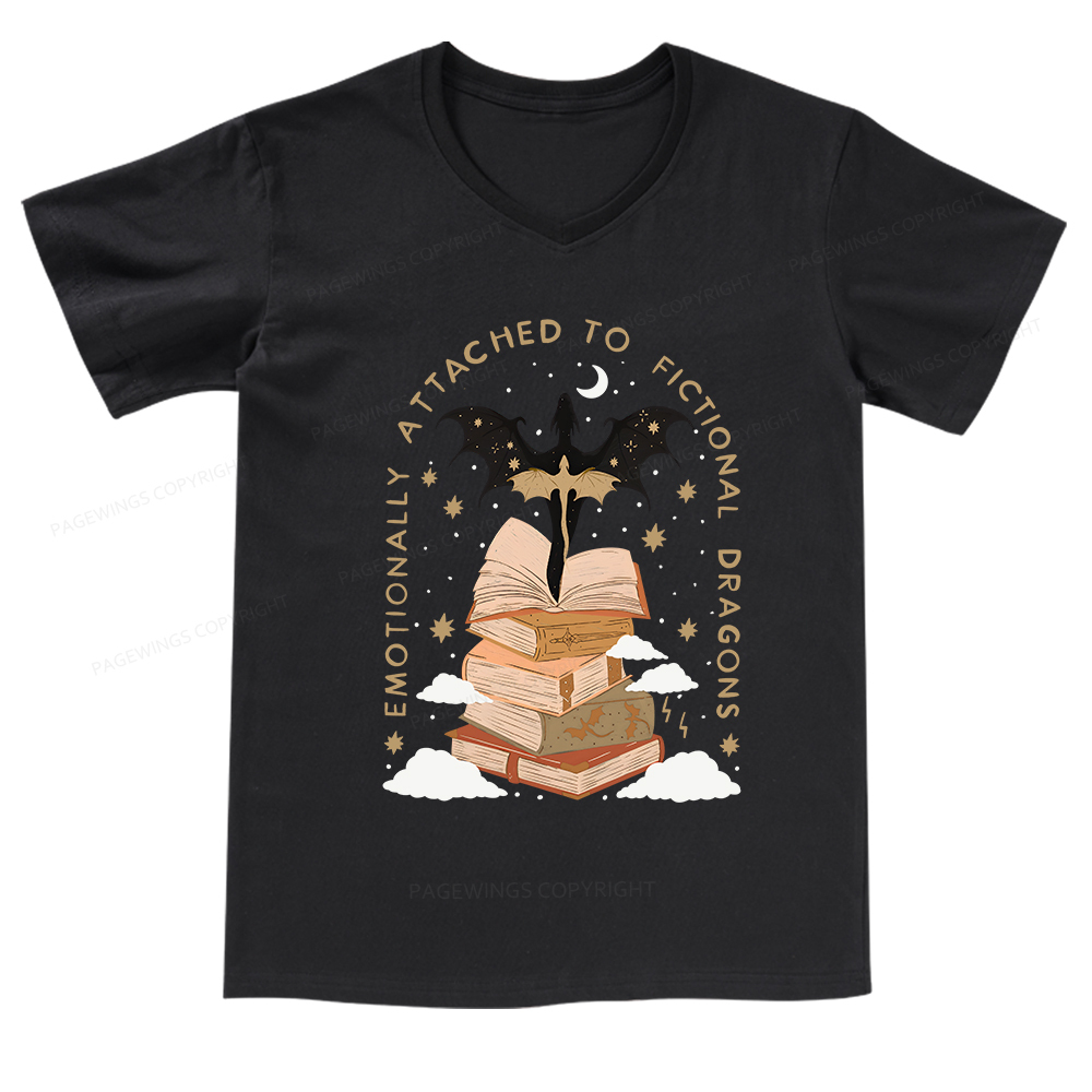 Pagewings Fantasy Romance Reader Gift Romantacy V-neck T-shirt