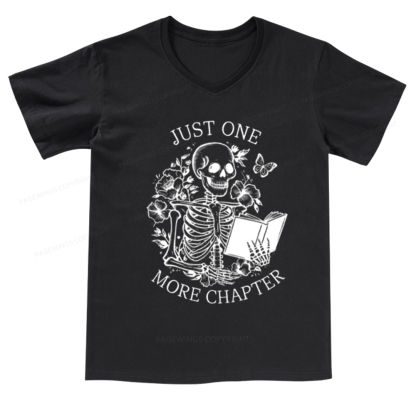 Pagewings One More Chapter Skeleton V-neck T-shirt