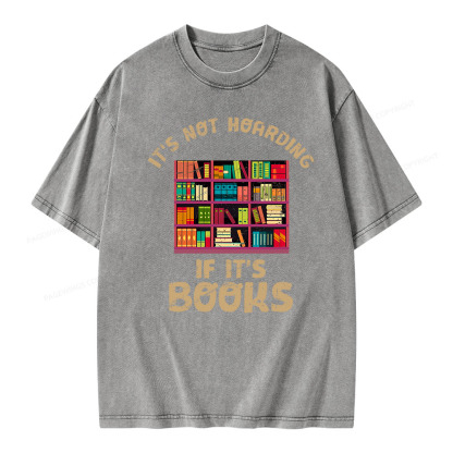 Pagewings Bookshelf Set Of Stacks Of Books Stock Unisex Washed T-shirt