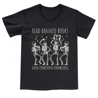Pagewings Reading Books Tee Book Lover V-neck T-shirt