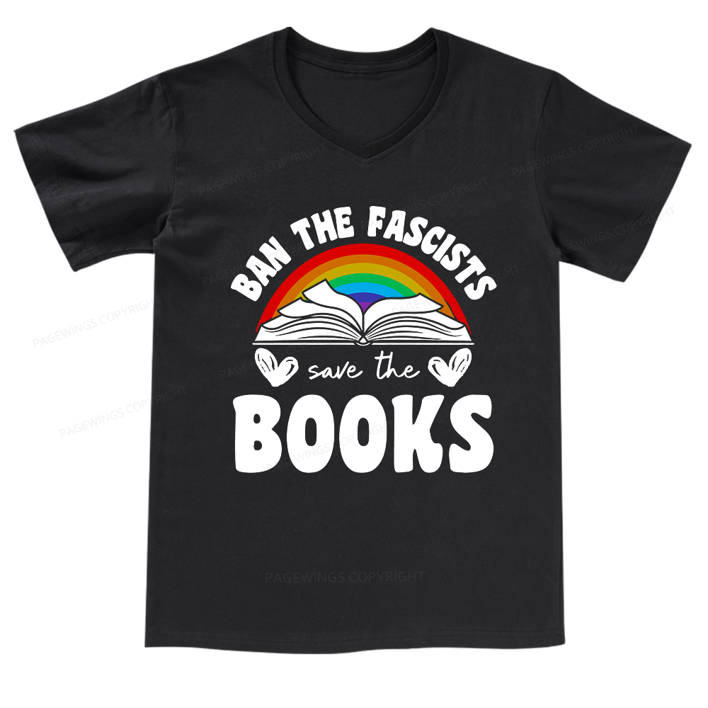 Pagewings Banned books V-neck T-shirt
