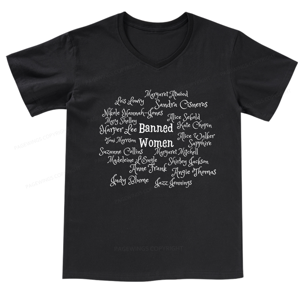 Pagewings Banned books V-neck T-shirt