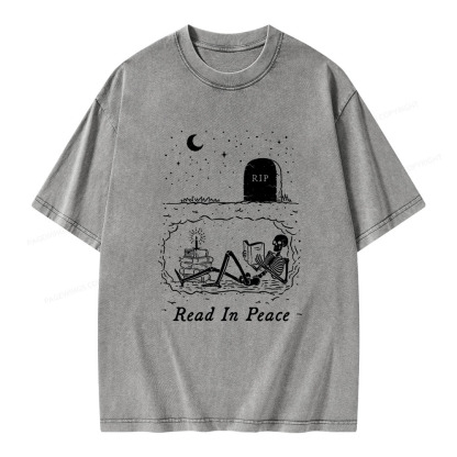 Pagewings Read In Peace Unisex Washed T-shirt