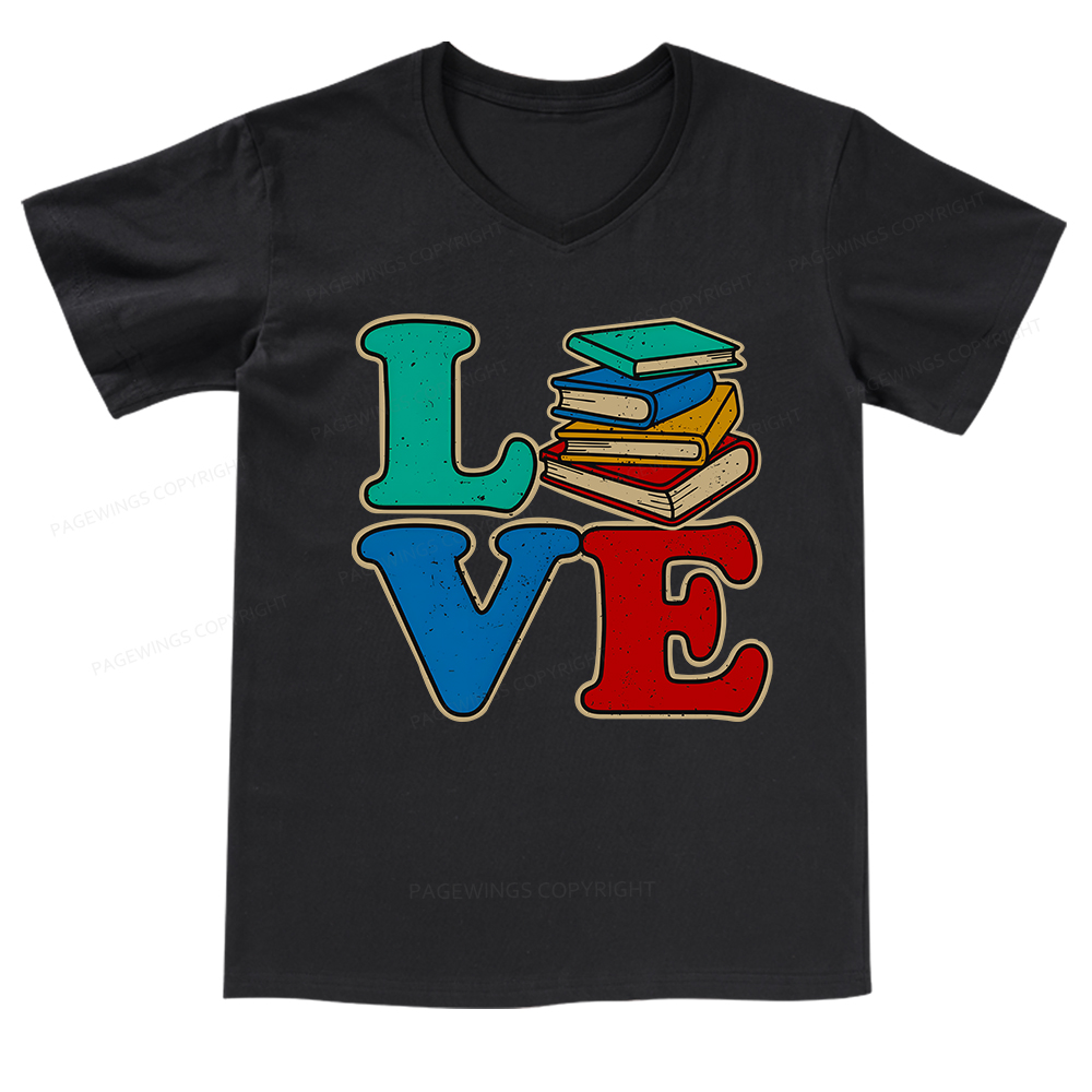 Pagewings Book Lovers V-neck T-shirt