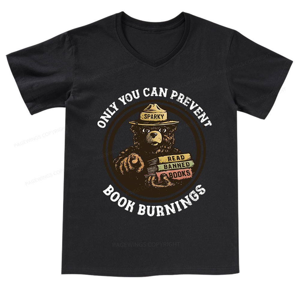 Pagewings Raise Hell Read Books V-neck T-shirt