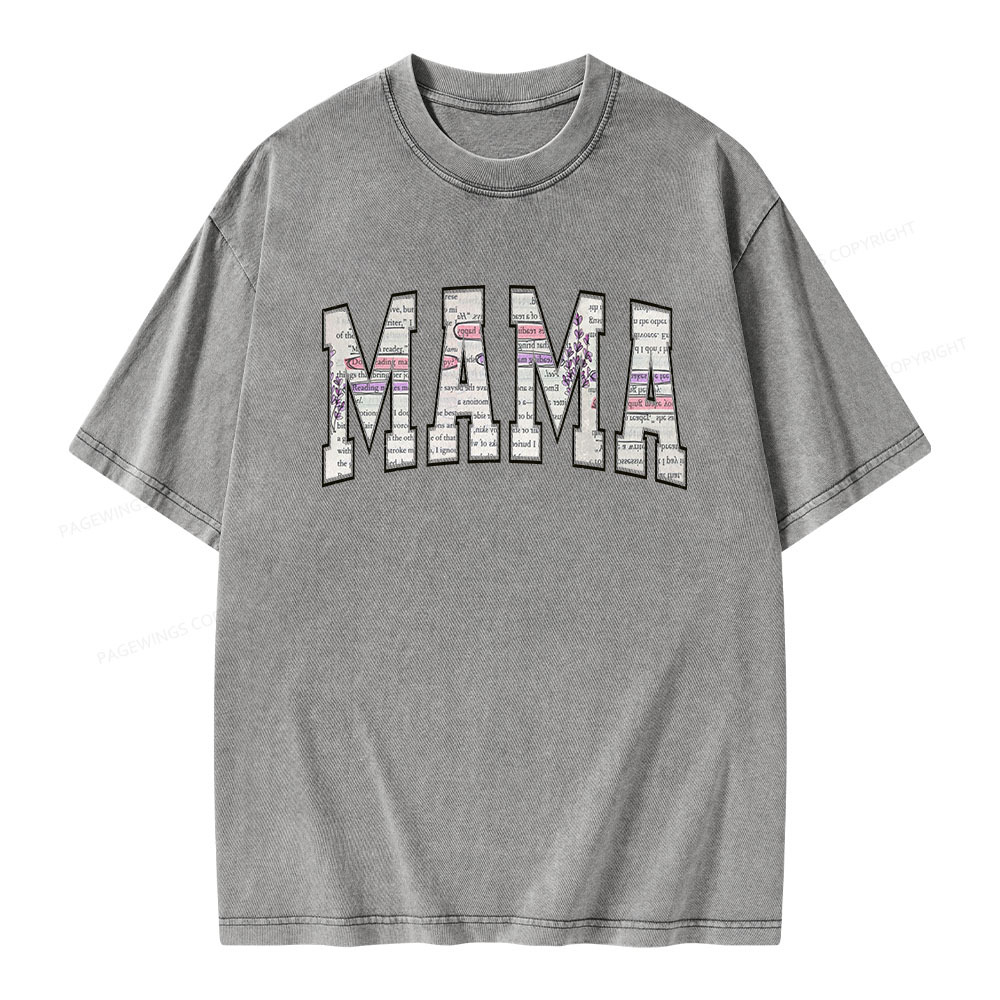 Pagewings A Reading Log About MAMA Unisex Washed T-shirt