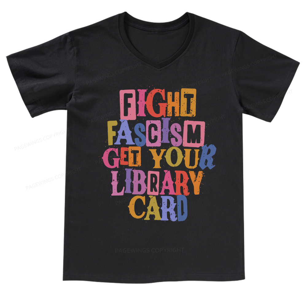Pagewings Get Your Library Card V-neck T-shirt