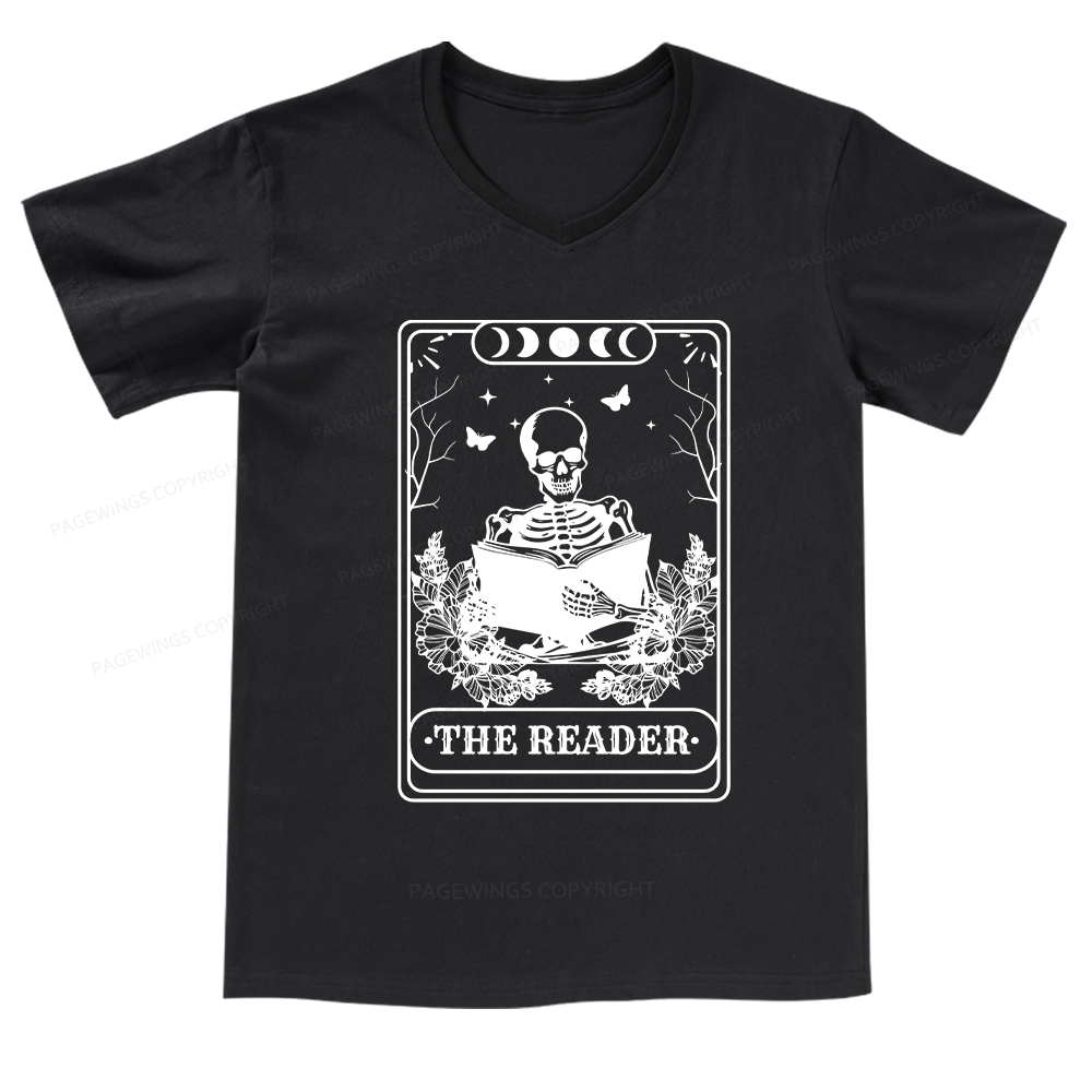 Pagewings The Reader V-neck T-shirt